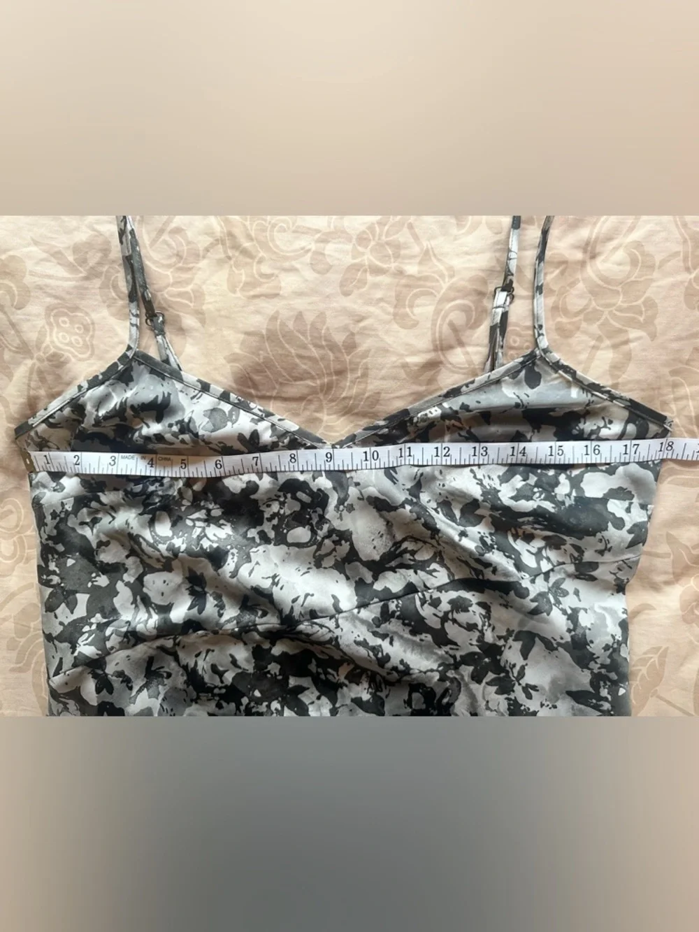 Kenneth Cole NY Camo Floral Silky Y2K Asymmetrical Slip Dress Size M - Picture 7 of 10